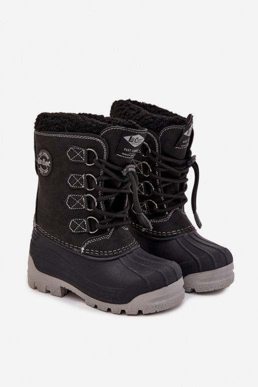 Zēnu bērnu Lee Cooper LCJ-25-44-3943K melnas krāsas sniega apavi
