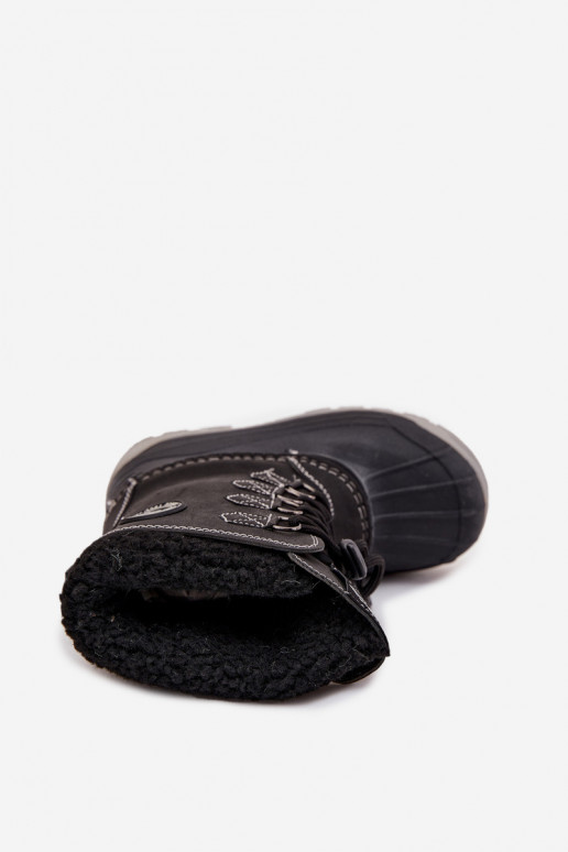 Zēnu bērnu Lee Cooper LCJ-25-44-3943K melnas krāsas sniega apavi