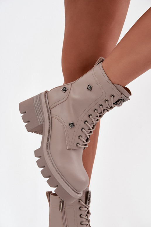 sieviešu zābaki zābaki   Z Przypinkami Artiker 57C0181 smilšu krāsas sieviešu zābaki zābaki   Z Przypinkami Artiker 57C0181 smilšu krāsas