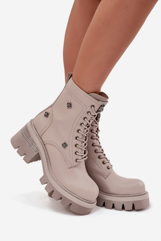 sieviešu zābaki zābaki   Z Przypinkami Artiker 57C0181 smilšu krāsas sieviešu zābaki zābaki   Z Przypinkami Artiker 57C0181 smilšu krāsas