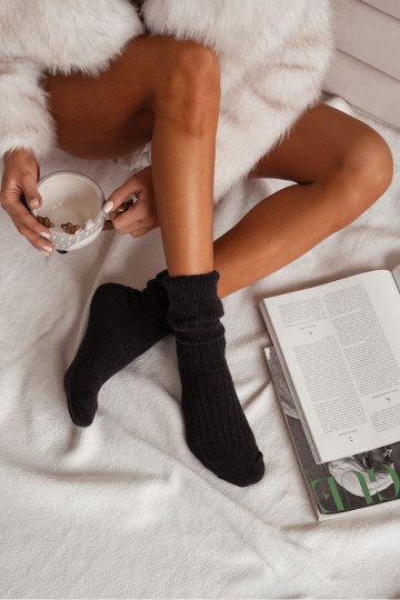 Zeķes  Wełniane  Melns