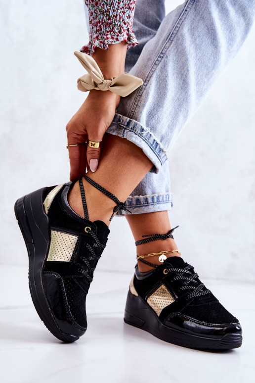  zamšādas sporta apavi  Melns Larson