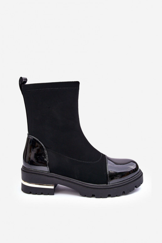    Sieviešu puszābaki ar platiem papēžiem Melns Shendete