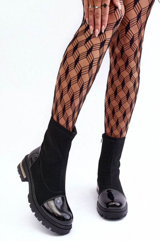    Sieviešu puszābaki ar platiem papēžiem Melns Shendete