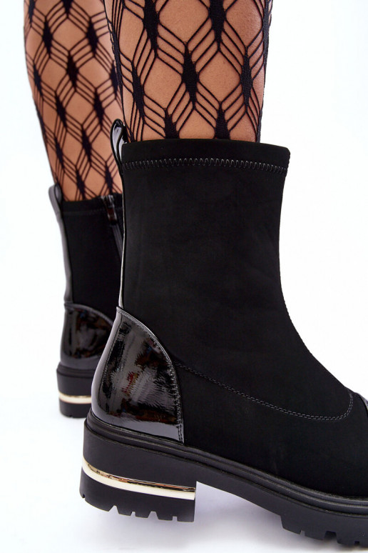    Sieviešu puszābaki ar platiem papēžiem Melns Shendete