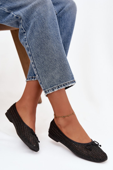 Balerīnas  I Kokardką Melns Belirra