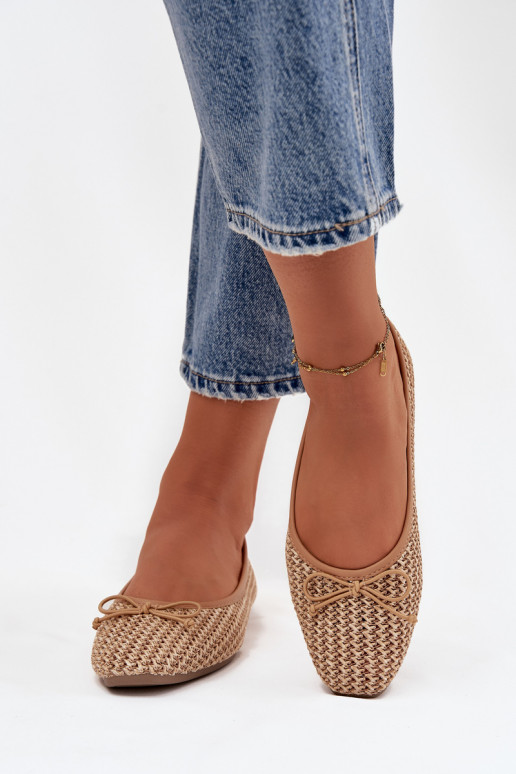 Balerīnas  I Kokardką brūnas krāsas Belirra