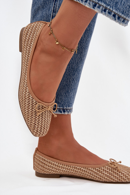 Balerīnas  I Kokardką brūnas krāsas Belirra