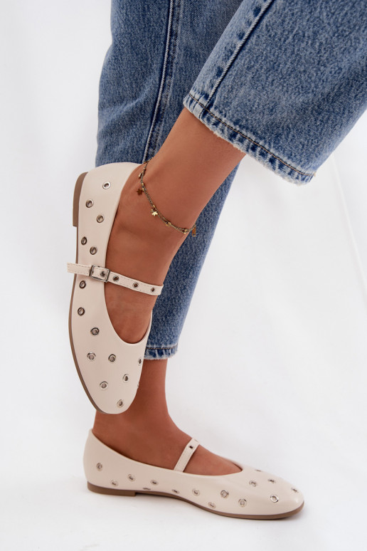 Balerīnas  Ze Sudraba krāsasmi Elementami smilšu krāsas Marivon