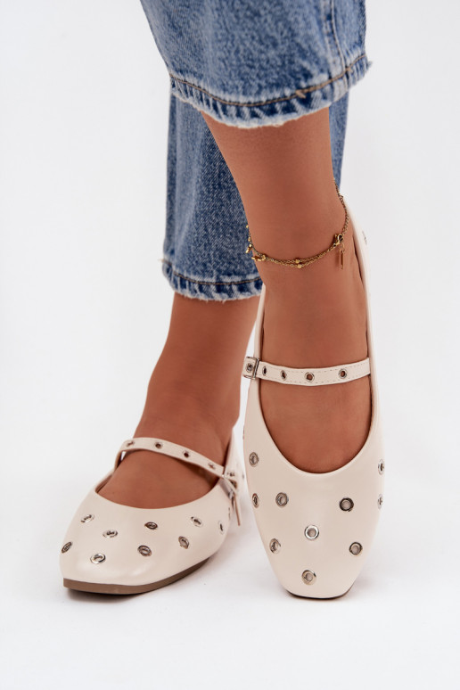 Balerīnas  Ze Sudraba krāsasmi Elementami smilšu krāsas Marivon