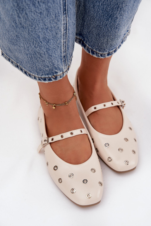 Balerīnas  Ze Sudraba krāsasmi Elementami smilšu krāsas Marivon