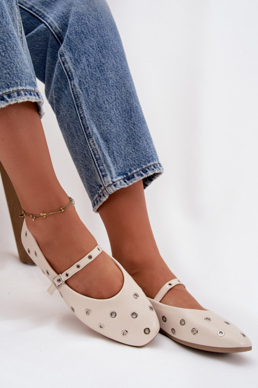 Balerīnas  Ze Sudraba krāsasmi Elementami smilšu krāsas Marivon