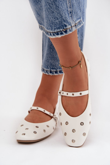 Balerīnas  Ze Sudraba krāsasmi Elementami baltas krāsas Marivon 2