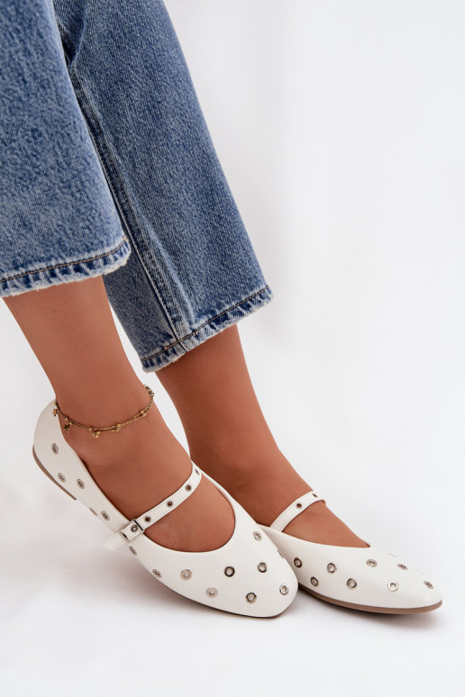 Balerīnas  Ze Sudraba krāsasmi Elementami baltas krāsas Marivon