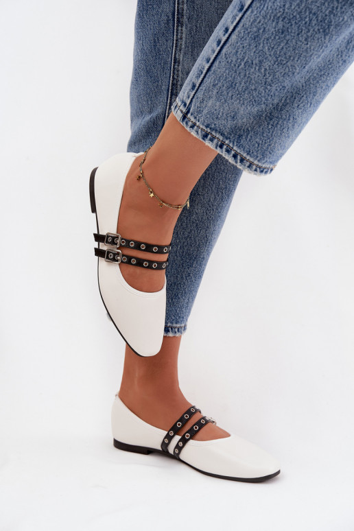 Balerīnas  Ar svītrām baltas krāsas Deliora