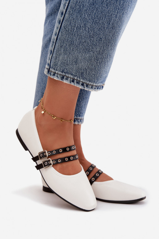 Balerīnas  Ar svītrām baltas krāsas Deliora