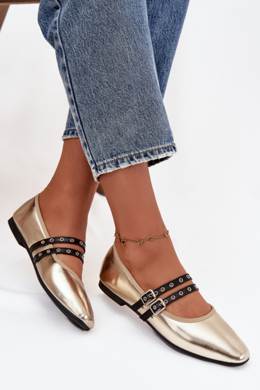 Balerīnas  Ar svītrām Zelta krāsas Deliora