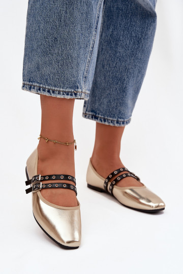 Balerīnas  Ar svītrām Zelta krāsas Deliora 2