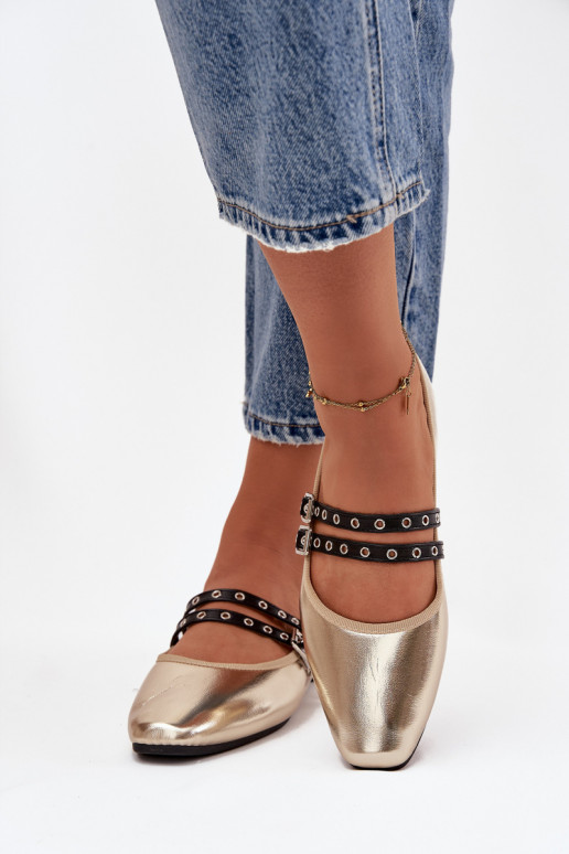 Balerīnas  Ar svītrām Zelta krāsas Deliora