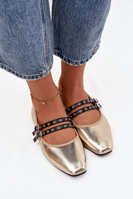 Balerīnas  Ar svītrām Zelta krāsas Deliora