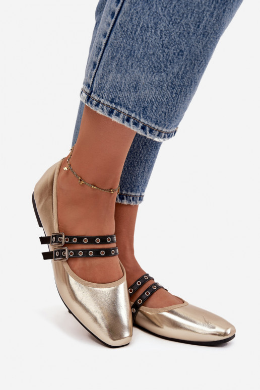 Balerīnas  Ar svītrām Zelta krāsas Deliora