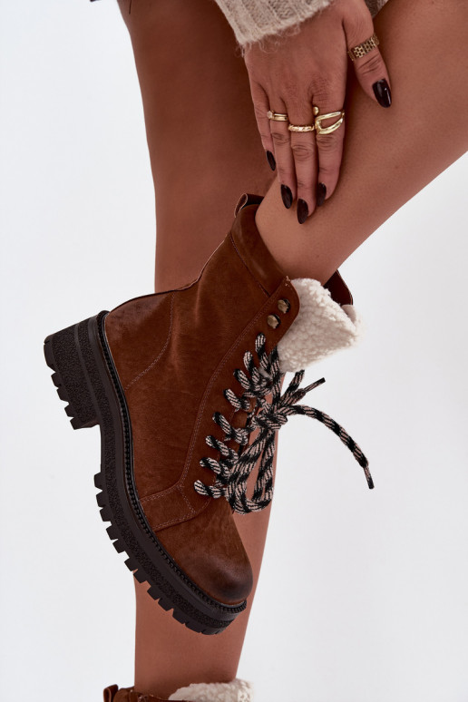 Sieviešu puszābaki apavi  no eko ādas brūnas krāsas Bellora