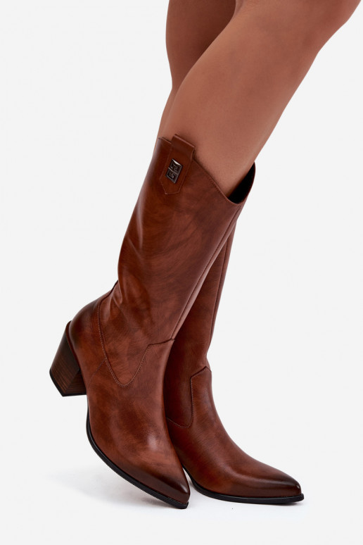   garie zābaki  ar papēdi siltināti Zazoo 70155 brūnas krāsas