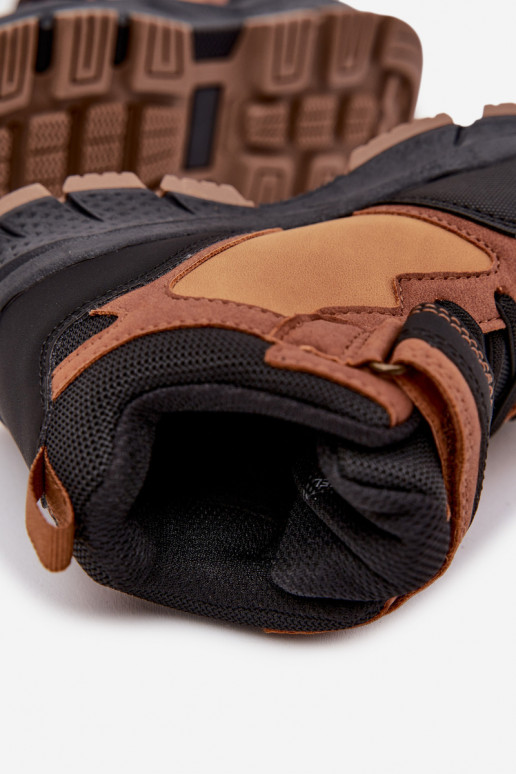 ziemas apavi  Bērnu apavi ar lipīgām aizdarēm siltināti brūnas krāsas Miravie