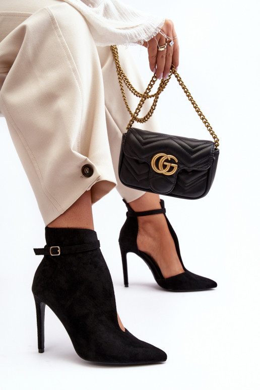 Zamšādas kurpes  ar papēdi Melns Amalundi