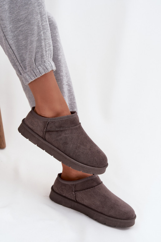 sniega apavi  siltināti ar kažokādu pelēkas krāsas Serenne