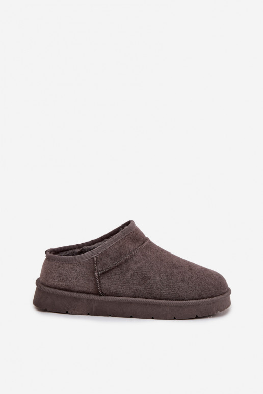 sniega apavi  siltināti ar kažokādu pelēkas krāsas Serenne