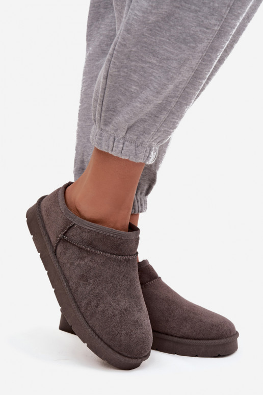 sniega apavi  siltināti ar kažokādu pelēkas krāsas Serenne