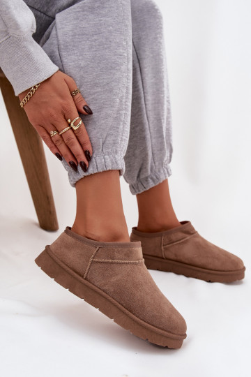 sniega apavi  siltināti ar kažokādu brūnas krāsas Serenne