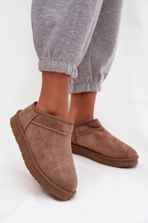 sniega apavi  siltināti ar kažokādu brūnas krāsas Serenne