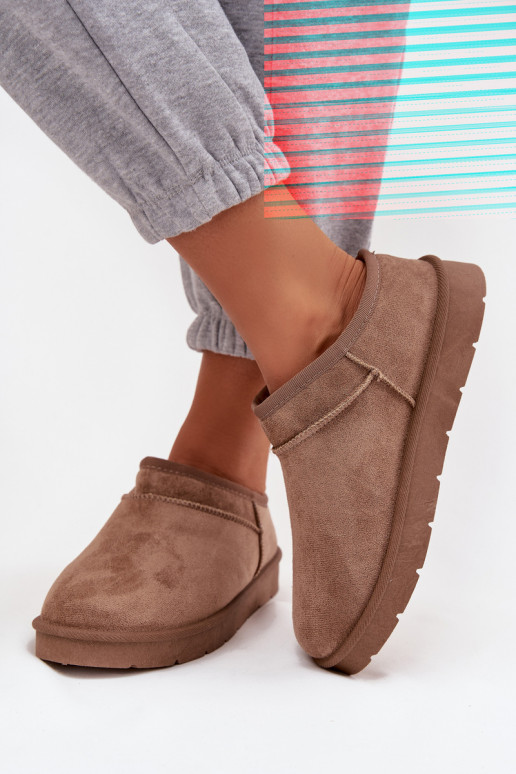 sniega apavi  siltināti ar kažokādu brūnas krāsas Serenne