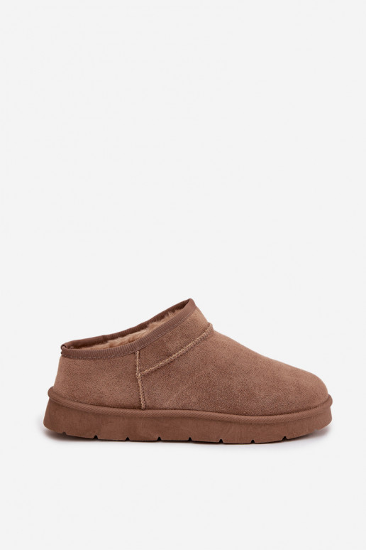 sniega apavi  siltināti ar kažokādu brūnas krāsas Serenne