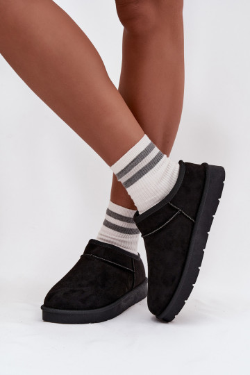 sniega apavi  siltināti ar kažokādu Melns Serenne