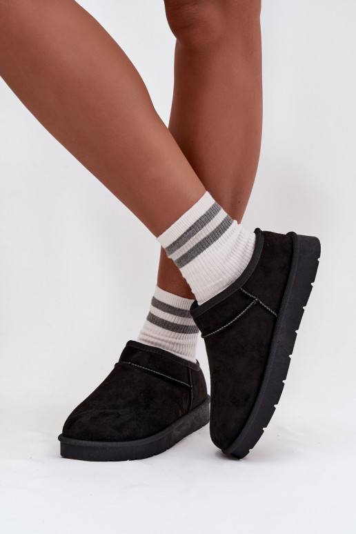 sniega apavi  siltināti ar kažokādu Melns Serenne