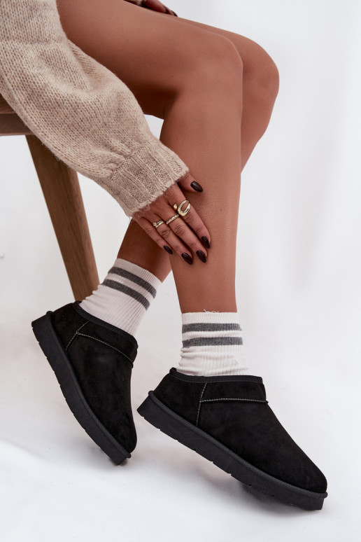 sniega apavi  siltināti ar kažokādu Melns Serenne