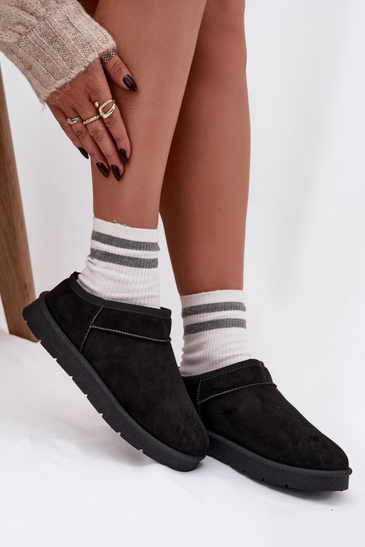 sniega apavi  siltināti ar kažokādu Melns Serenne