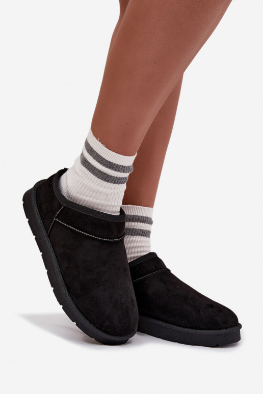 sniega apavi  siltināti ar kažokādu Melns Serenne