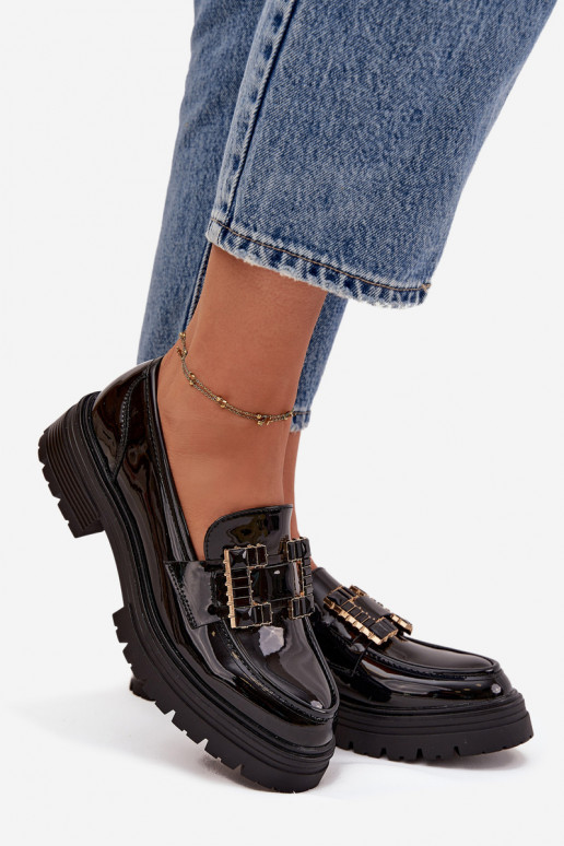 sieviešu mokasīni Laque ar ornamentiem Melns Ysandra