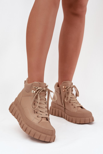  siltināti Sieviešu puszābaki apavi ar platformu brūnas krāsas Carenna 2