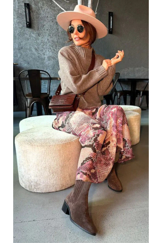 zamšādas Sieviešu puszābaki brūnas krāsas Arelia