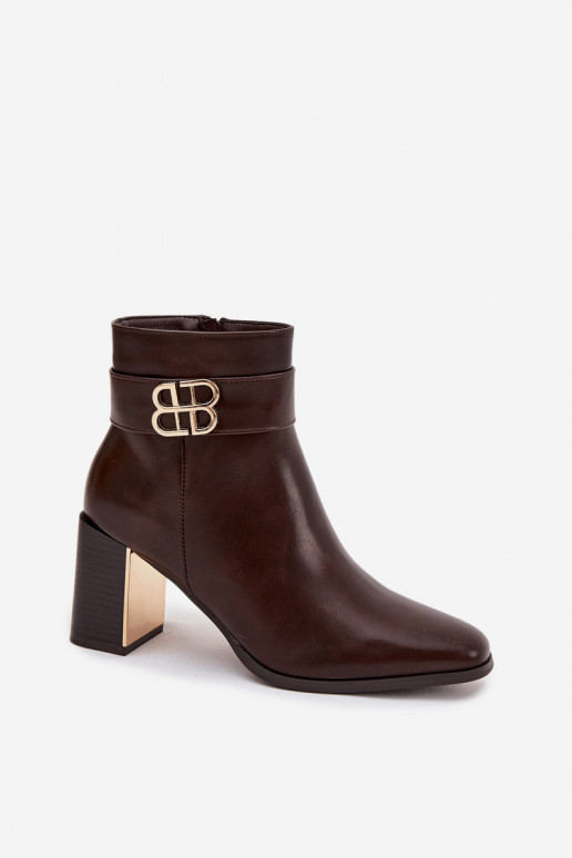 Sieviešu puszābaki ar siksniņām I Zelta krāsasm Detalem Czekoladowe Galinne