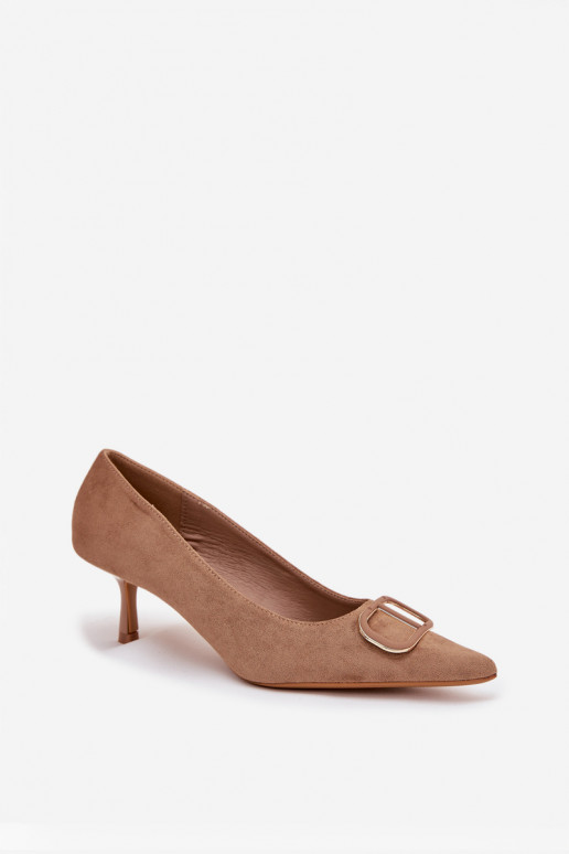 augstpapēžu kurpes   Detalem smilšu krāsas Amelora