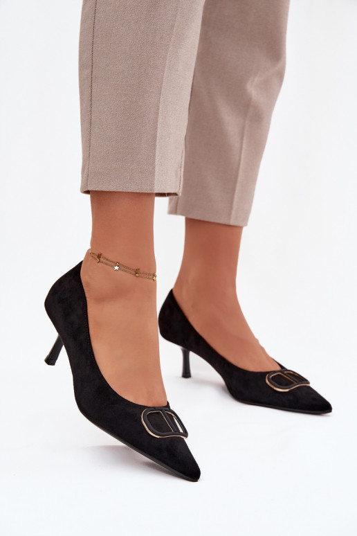 augstpapēžu kurpes   Detalem Melns Amelora