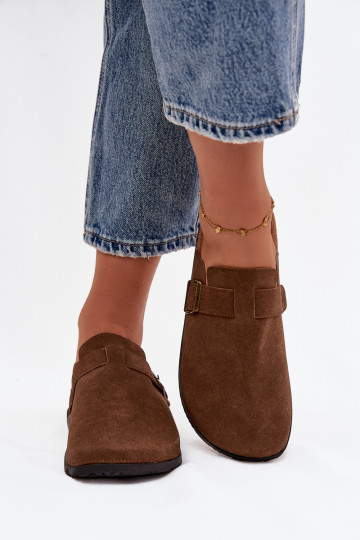 Čības   i ar platformu ar sprādzēm brūnas krāsas Selio