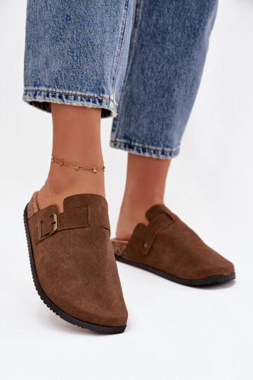 Čības   i ar platformu ar sprādzēm brūnas krāsas Selio 2