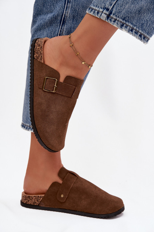 Čības   i ar platformu ar sprādzēm brūnas krāsas Selio